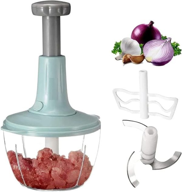 Manual Hand Push Chopper | Multi-functional Vegetable Meat Grinder, Grater, Chopper -1500 Ml