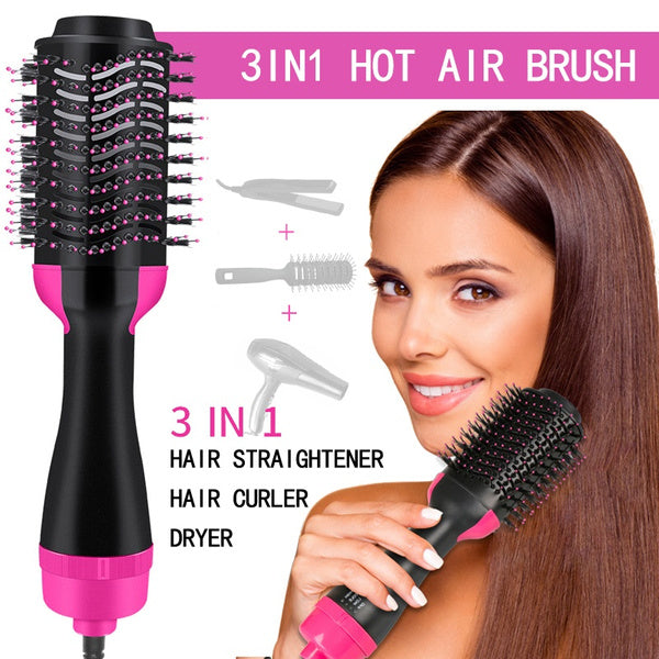 One Step 3 In 1 Hair Dryer And Volumizer / Hot Air Brush – Comb For Drying, Straightening, And Curling