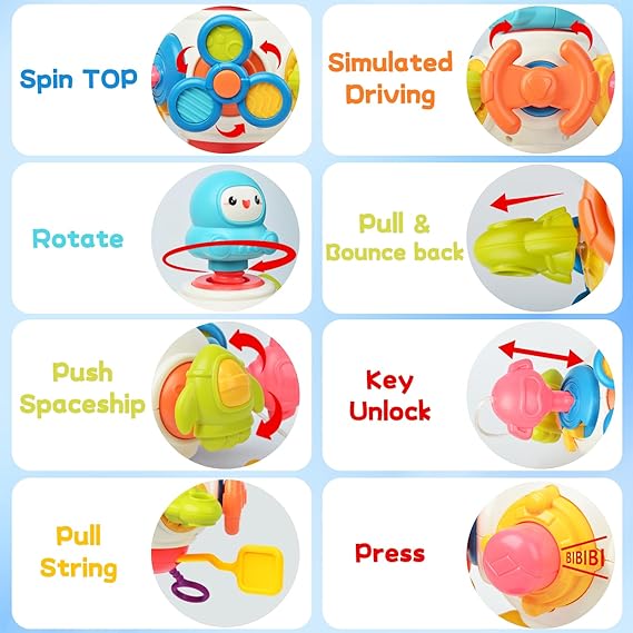 8 In 1 Multi Functional Busy Activity Toy | Infant Montessori Activities Busy Board Cubes,baby Educational Learning Toys For 6-18 Months Boys & Girls, Airplane Car Travel Toys For Kids Gifts