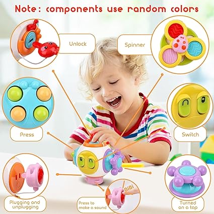 8 In 1 Multi Functional Busy Activity Toy | Infant Montessori Activities Busy Board Cubes,baby Educational Learning Toys For 6-18 Months Boys & Girls, Airplane Car Travel Toys For Kids Gifts