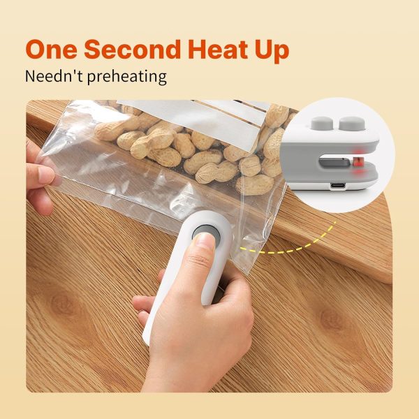 Heat Sealing Machine 2 In 1 Cutting And Sealer Usb Rechargeable Food Sealer Mini Sealer For Snack Storage Food Sealer For Chip Bags, Plastic Bags, Food Storage