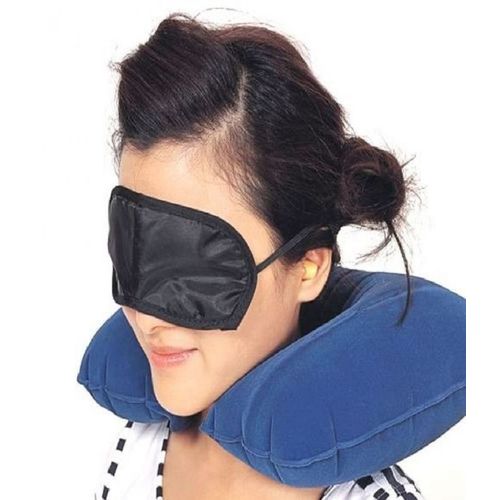 3 In 1 Combo Travel Kit Of Neck Pillow, Eye Mask And Ear Plug